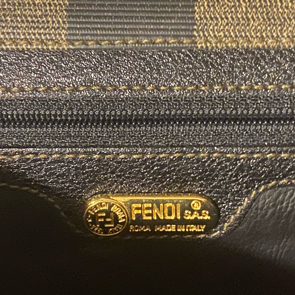 Fendi Brown and Black Striped Clutch Bag - Picture 6 of 16